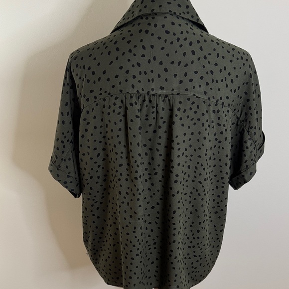 beachlunchlounge Olive Polka Dot Button Down Shirt - Picture 5 of 6